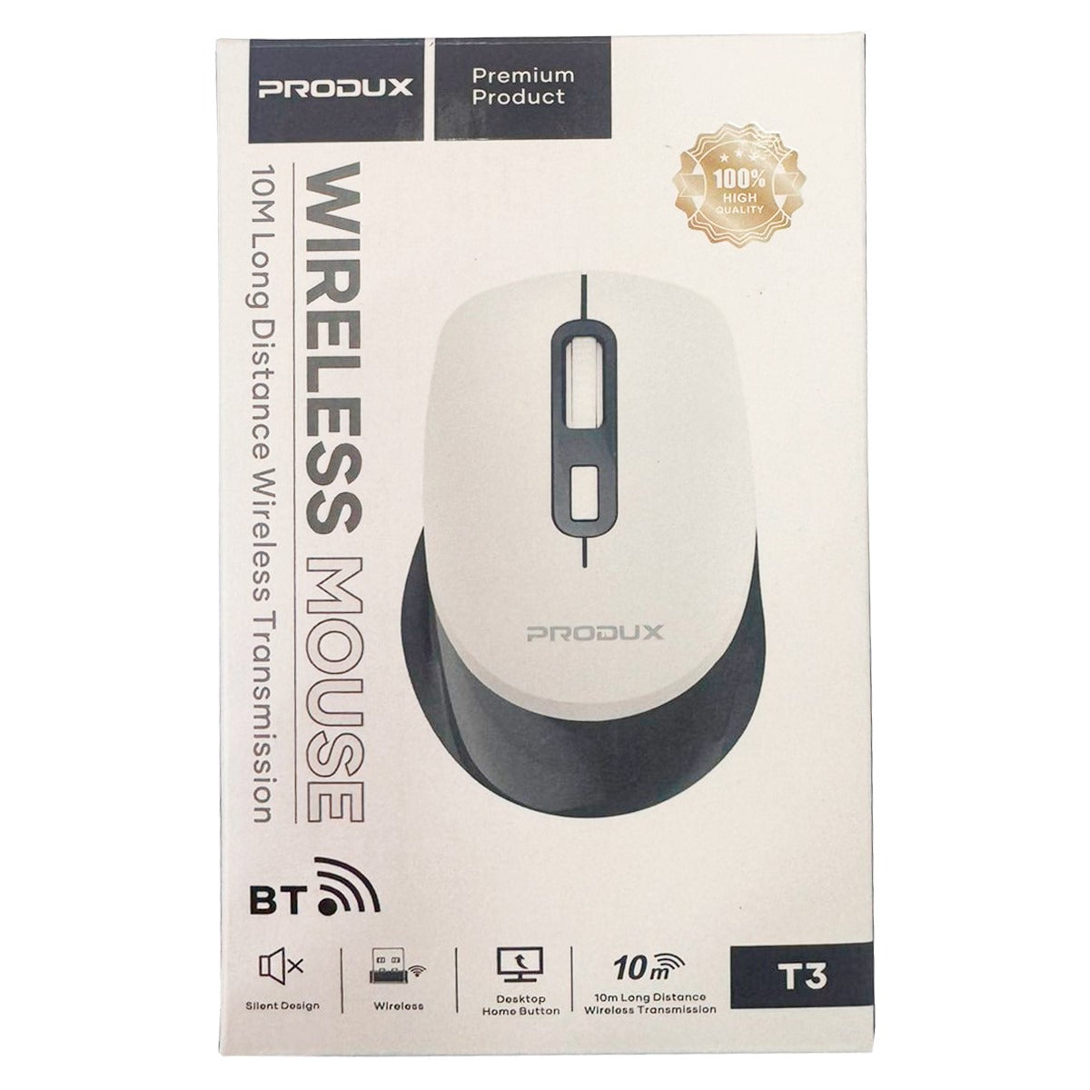 Mouse Inalambrico Silencioso Recargable Produx 1600 Dpi Negro – imagen 2