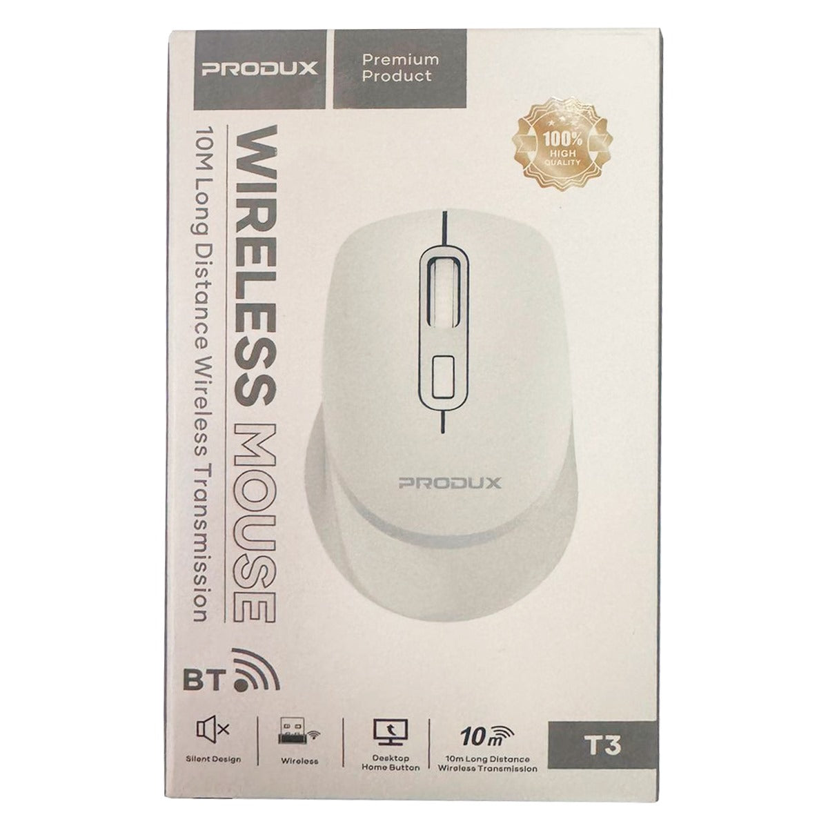 Mouse Inalambrico Silencioso Recargable Produx 1600 Dpi Blanco – imagen 2
