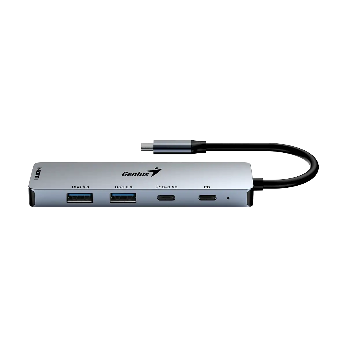 Adaptador Hub Genius 5 en 1 Uh-500 Tipo C Usb 3.0 Hdmi Gris – imagen 3