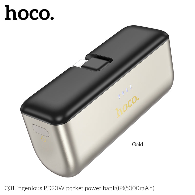 Bateria Portatil Powerbank Hoco Q31 Mini Lightning 5000 Mah Dorado – imagen 2