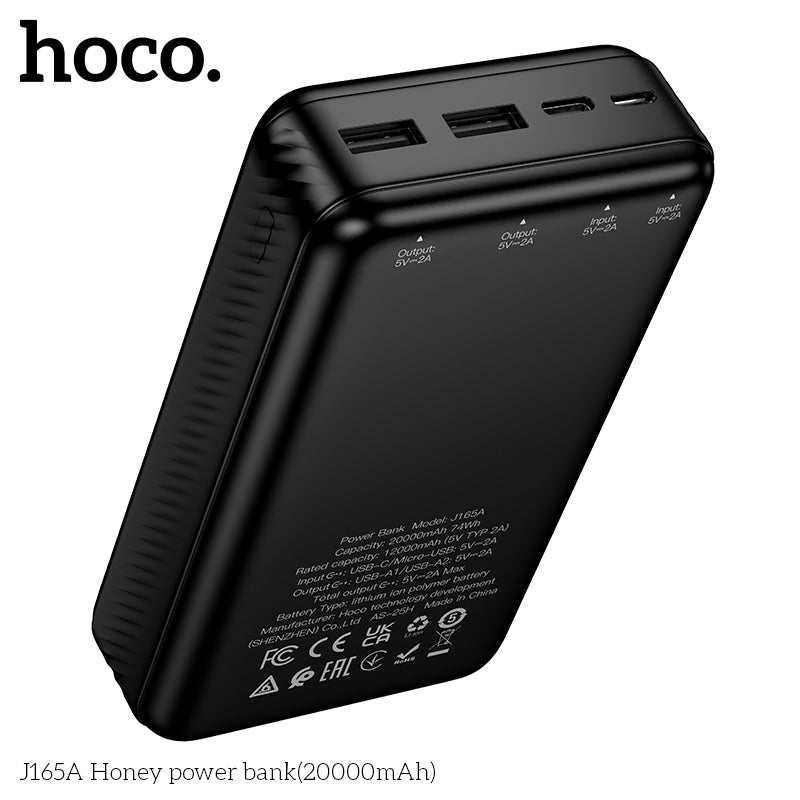 Batería Externa Hoco J165A 20.000 mAh con Pantalla LED Negra - vista 2