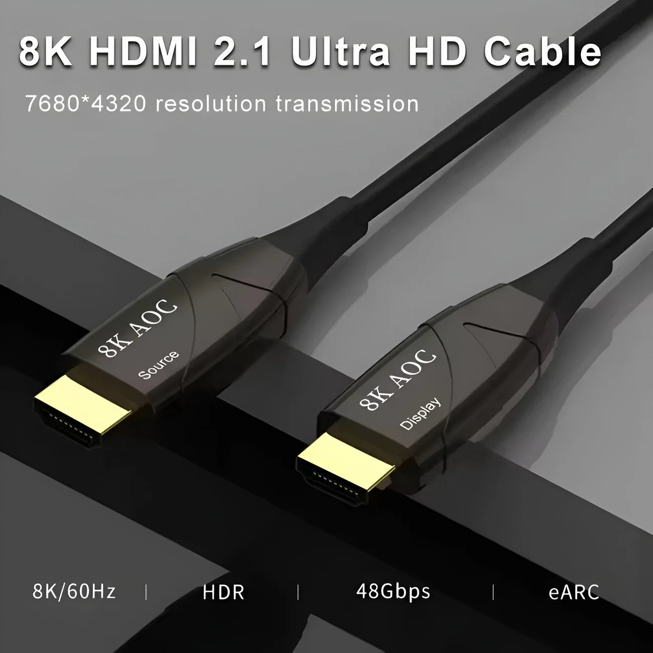 Cable Hdmi a Hdmi Fibra Optica 4K 8k 16k 40 Metros Birlink Negro – imagen 4