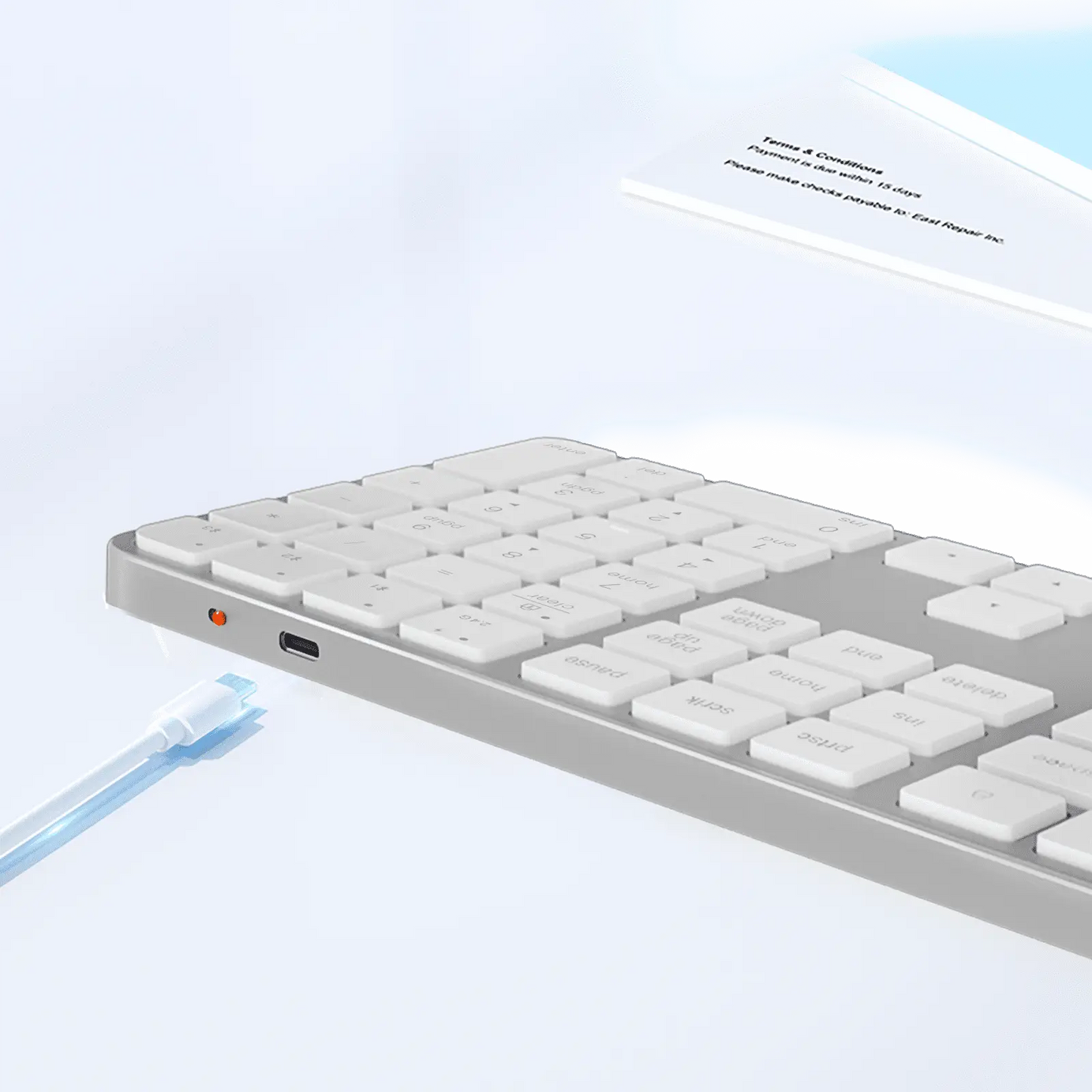 Teclado Inalámbrico Meetion iKey K230 Ultradelgado Dual 2.4G + Bluetooth Blanco - vista 2