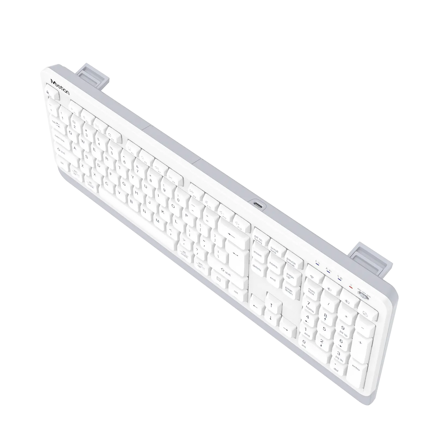 Teclado Inalambrico Dual 2.4g + Bluetooth Meetion Btk530 Blanco – imagen 3