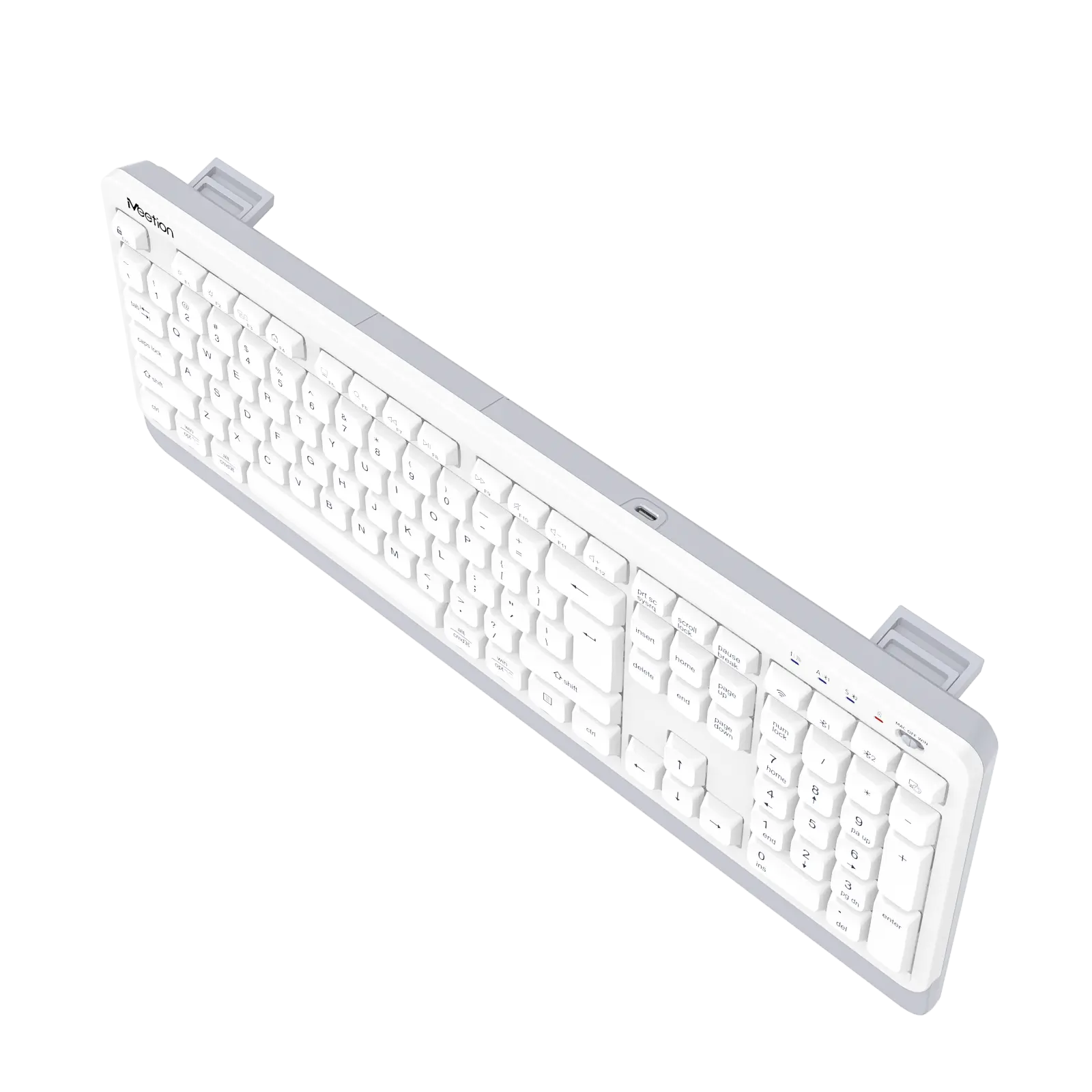 Teclado Inalambrico Dual 2.4g + Bluetooth Meetion Btk530 Blanco – imagen 3