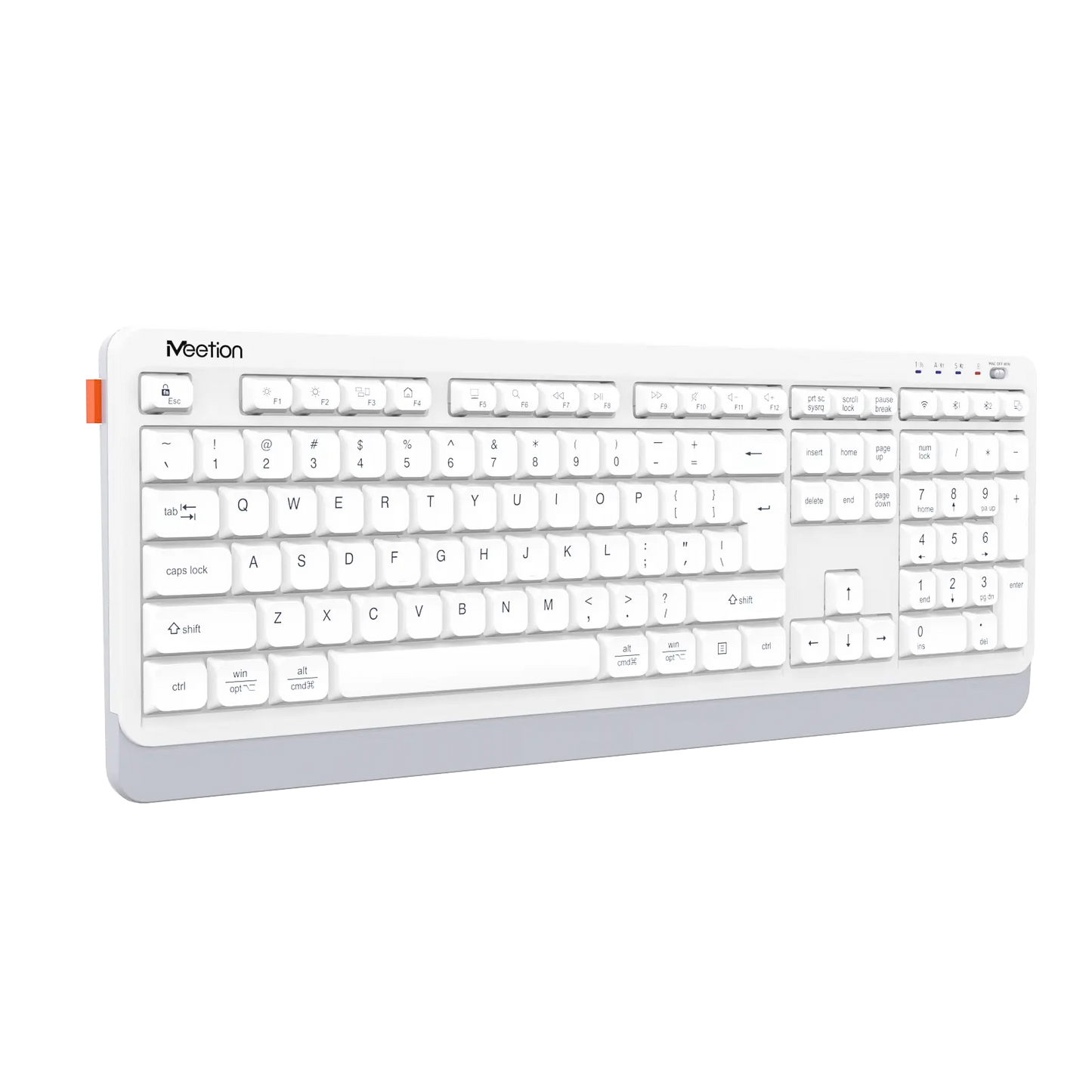 Teclado Inalambrico Dual 2.4g + Bluetooth Meetion Btk530 Blanco – imagen 4