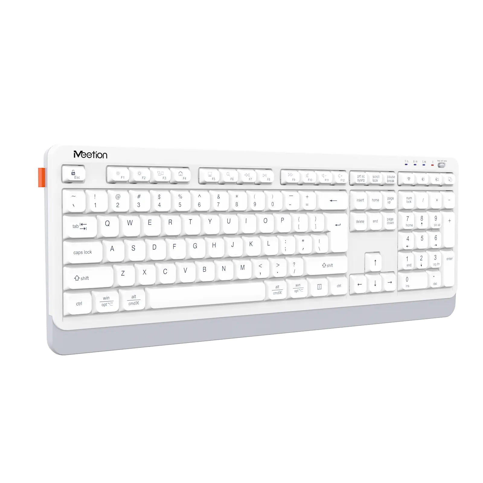 Teclado Inalambrico Dual 2.4g + Bluetooth Meetion Btk530 Blanco – imagen 4
