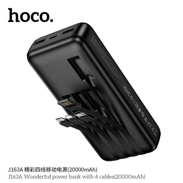 Powerbank Carga Rapida 4 en 1 Hoco J163a 20000 Mah Negro – imagen 2