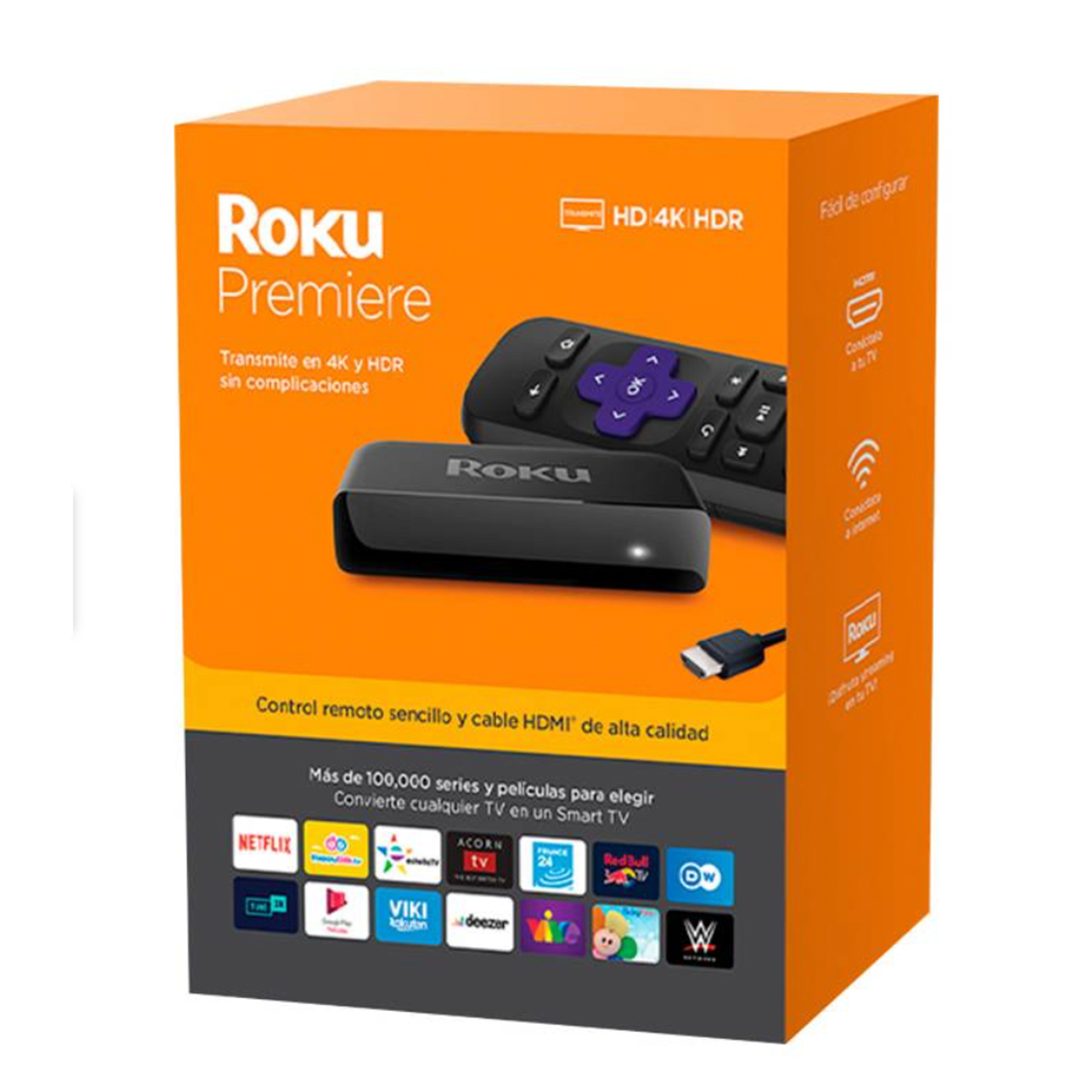 Roku Premiere 4k Hdr Dispositivo Streaming Negro
