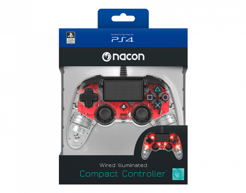 Control PS4 Pc Nacon Compact Illuminated Con Cable Rojo – imagen 4