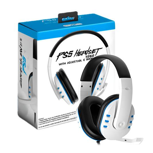 Audífonos Gamer Para PS5 7260 con Micrófono Boom Ajustable Blanco