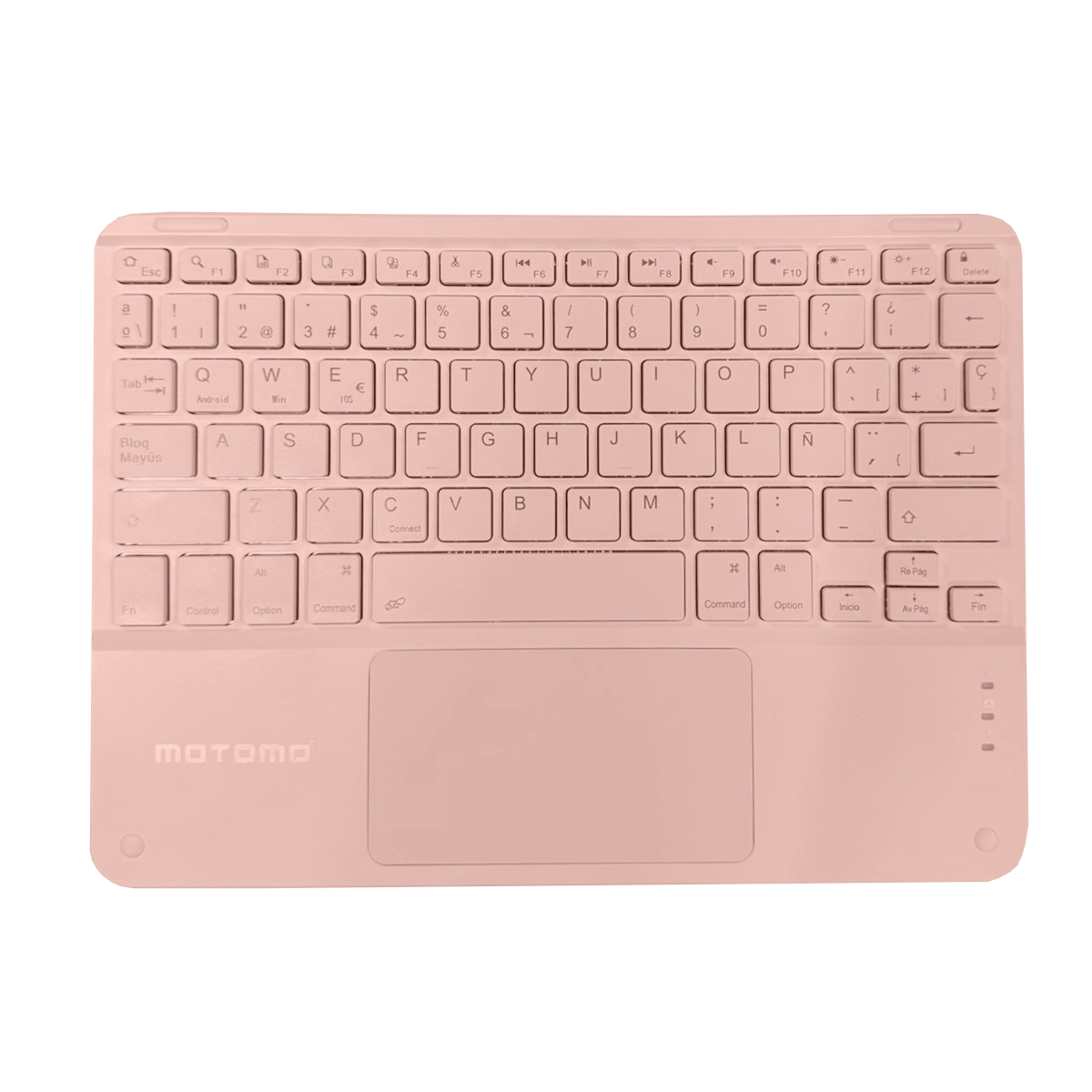 Teclado Inalámbrico Bluetooth Motomo Bd-136a Slim Rosado