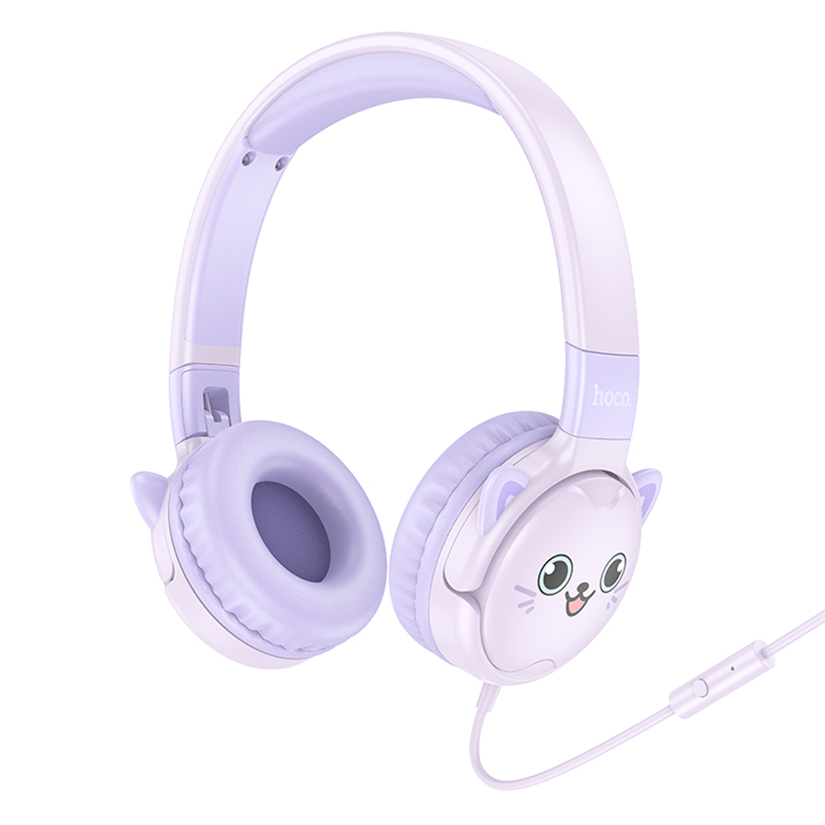 Audífonos Con Cable Hoco W61 Para Niños Headset Morado