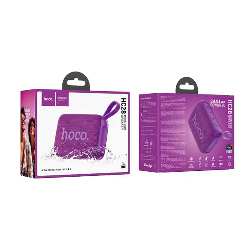 Parlantes Bluetooth Hoco Hc28 Fm Usb Aux Tf Morado – imagen 3