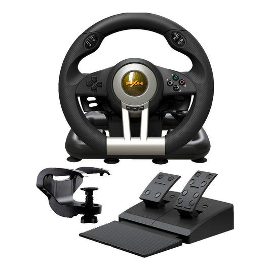 Kit Volante Con Pedales Pxn V3 Pro Para Pc Ps4 Xbox Switch Negro