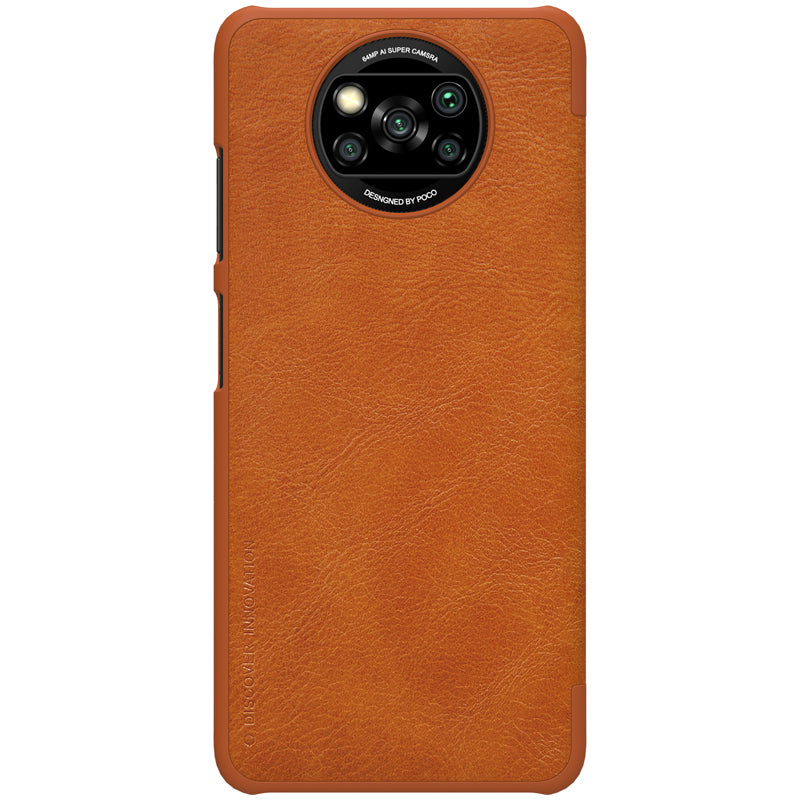 Xiaomi Poco X3 Qin Flip Cover Cuero Nillkin (solo color café) – imagen 6
