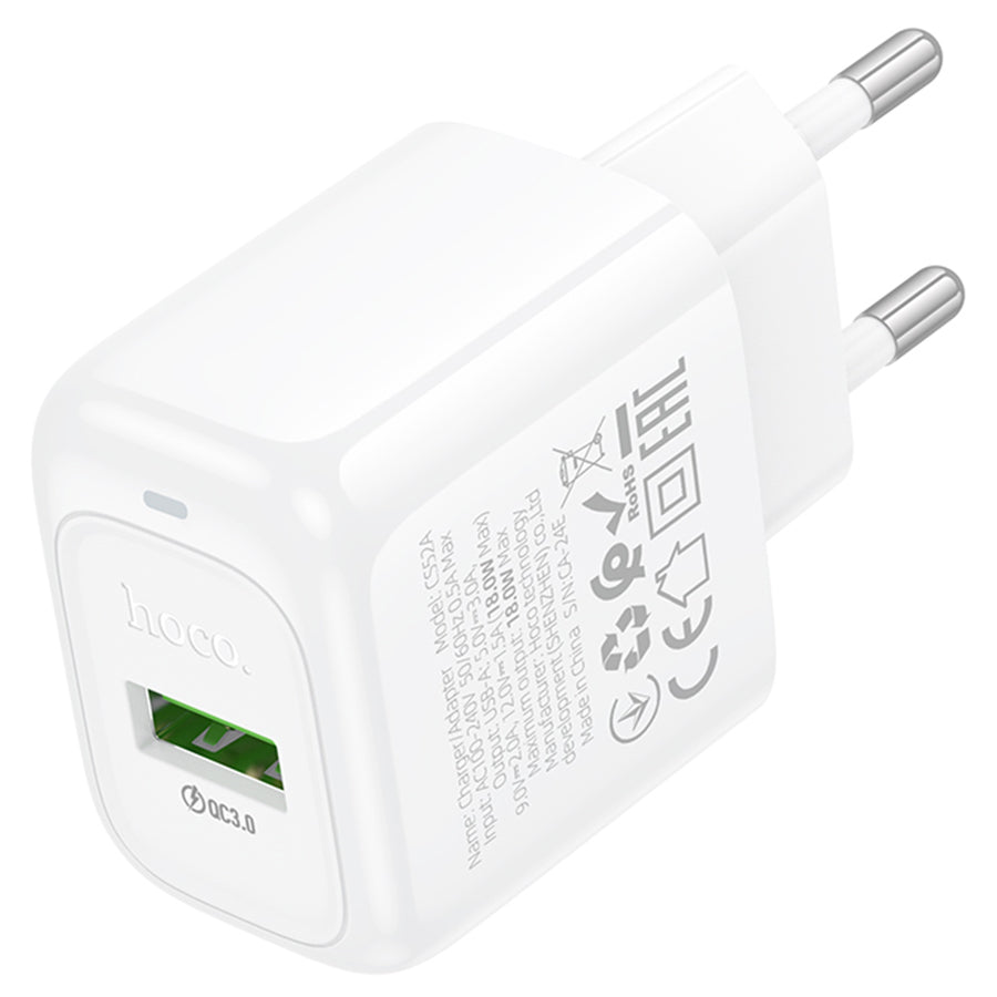 Cargador Carga Rapida Qc 3.0 Hoco Cs52a 18w Blanco – imagen 2