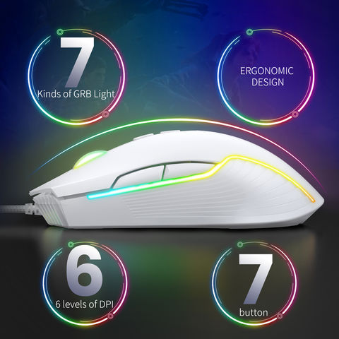 Mouse Gamer Onikuma Cw905 Rgb 6400dpi Blanco – imagen 2