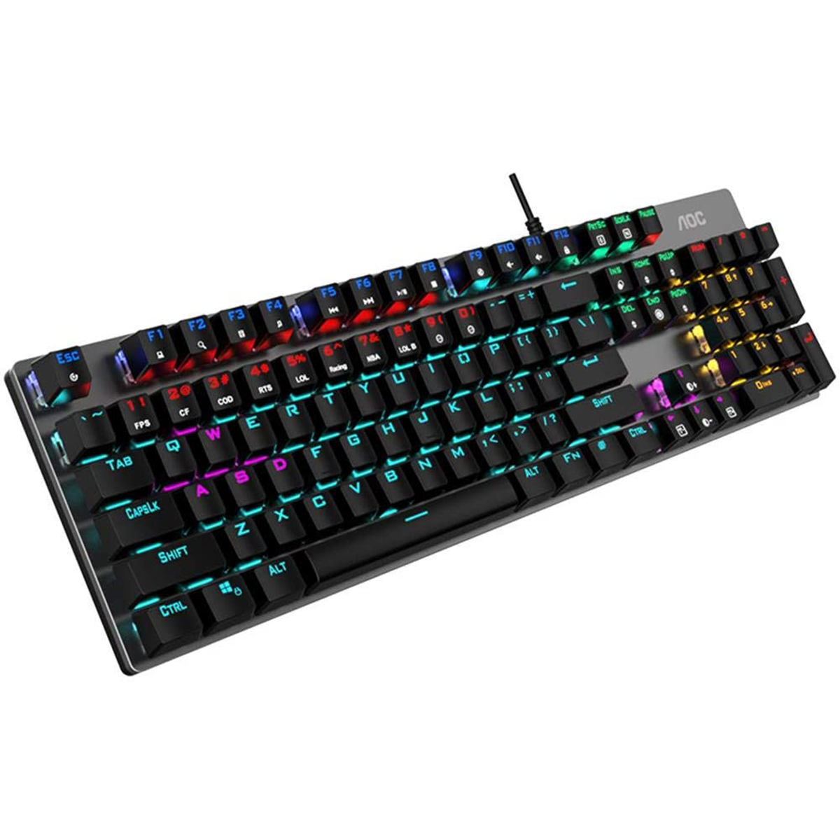 Teclado Gamer Mecanico Aoc Gk410 Gris