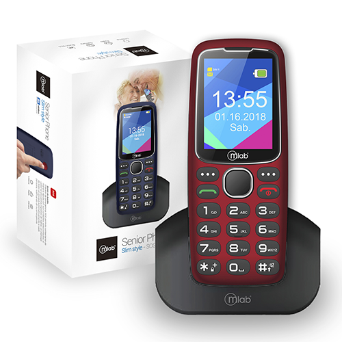 Celular Senior Adulto Mayor Microlab Slim Style Rojo
