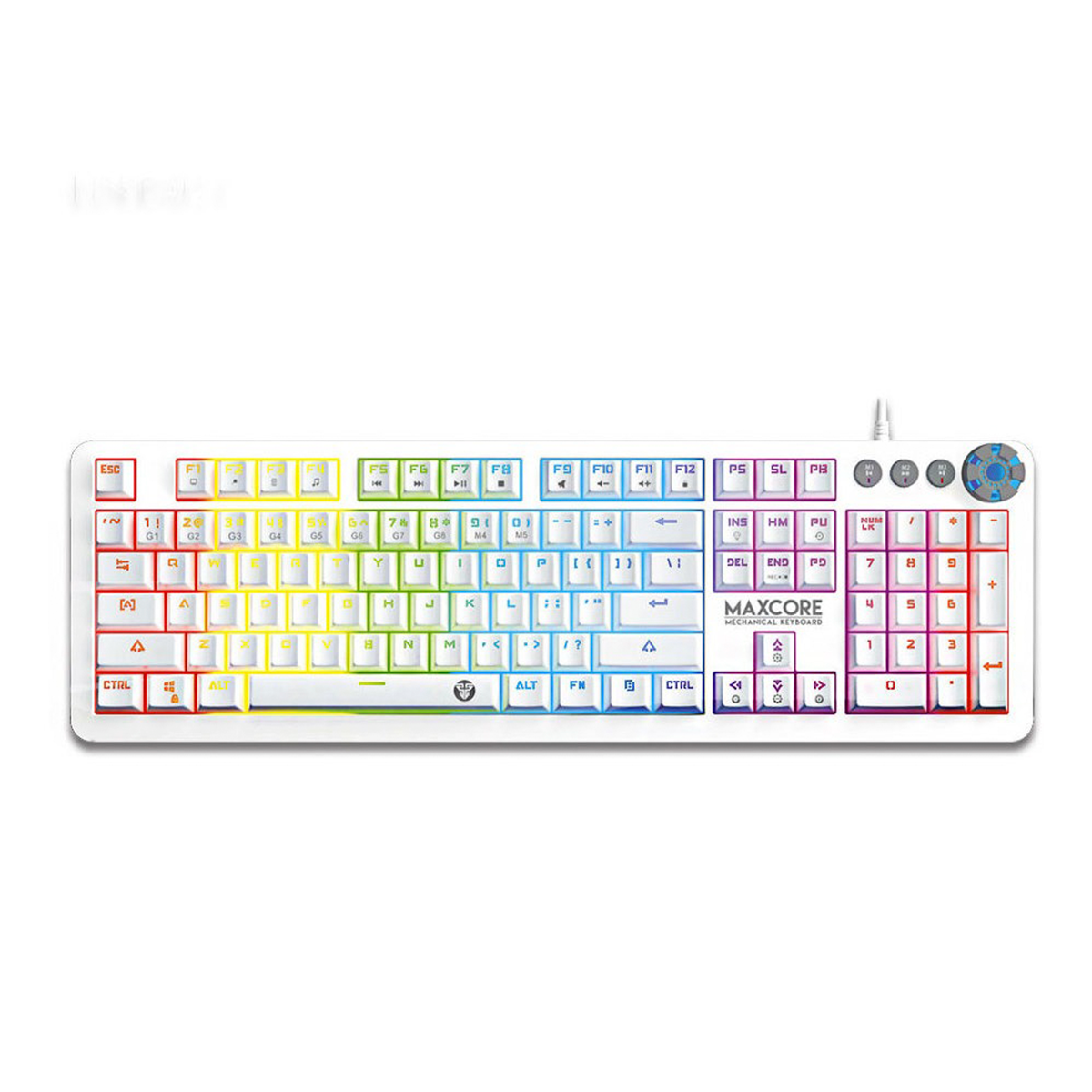 Teclado Gamer Mecánico Fantech Max Core Mk852 Space Edition Blanco