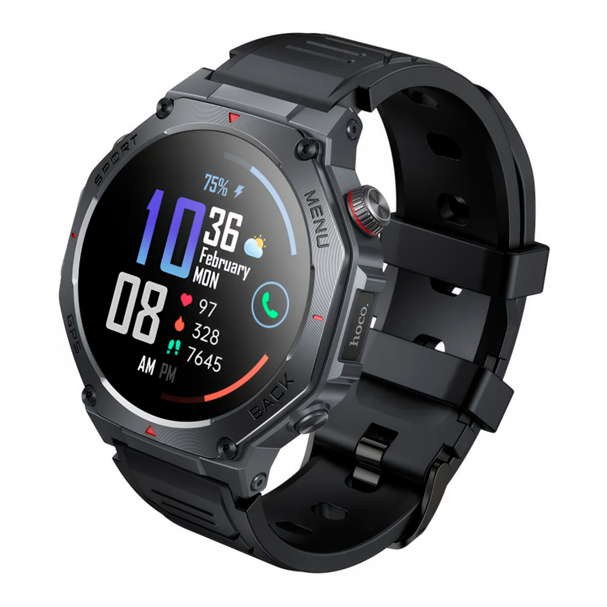 Reloj Smartwatch Hoco Y37 Amoled Gps Llamada Bluetooth Negro