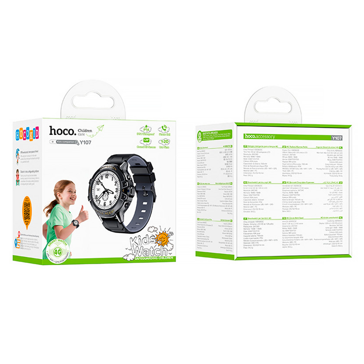 Reloj Smartwatch Para Niños Camara Sos Gps Hoco Y107 4g Negro – imagen 4
