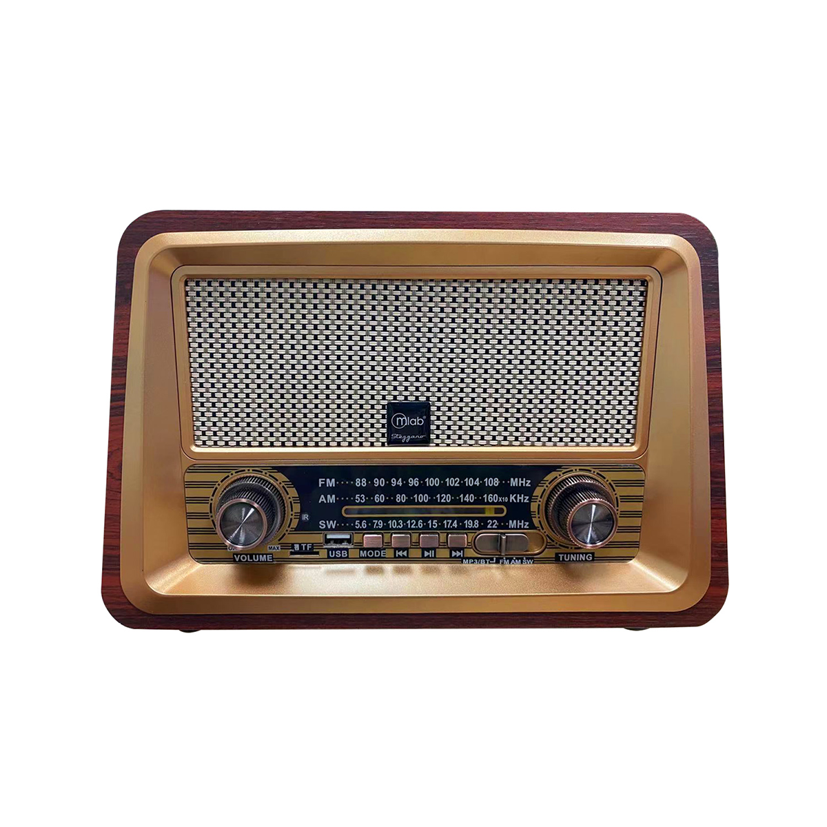Radio Portatil Bluetooth Retro Stezzano Microlab Mod 9136 Cafe