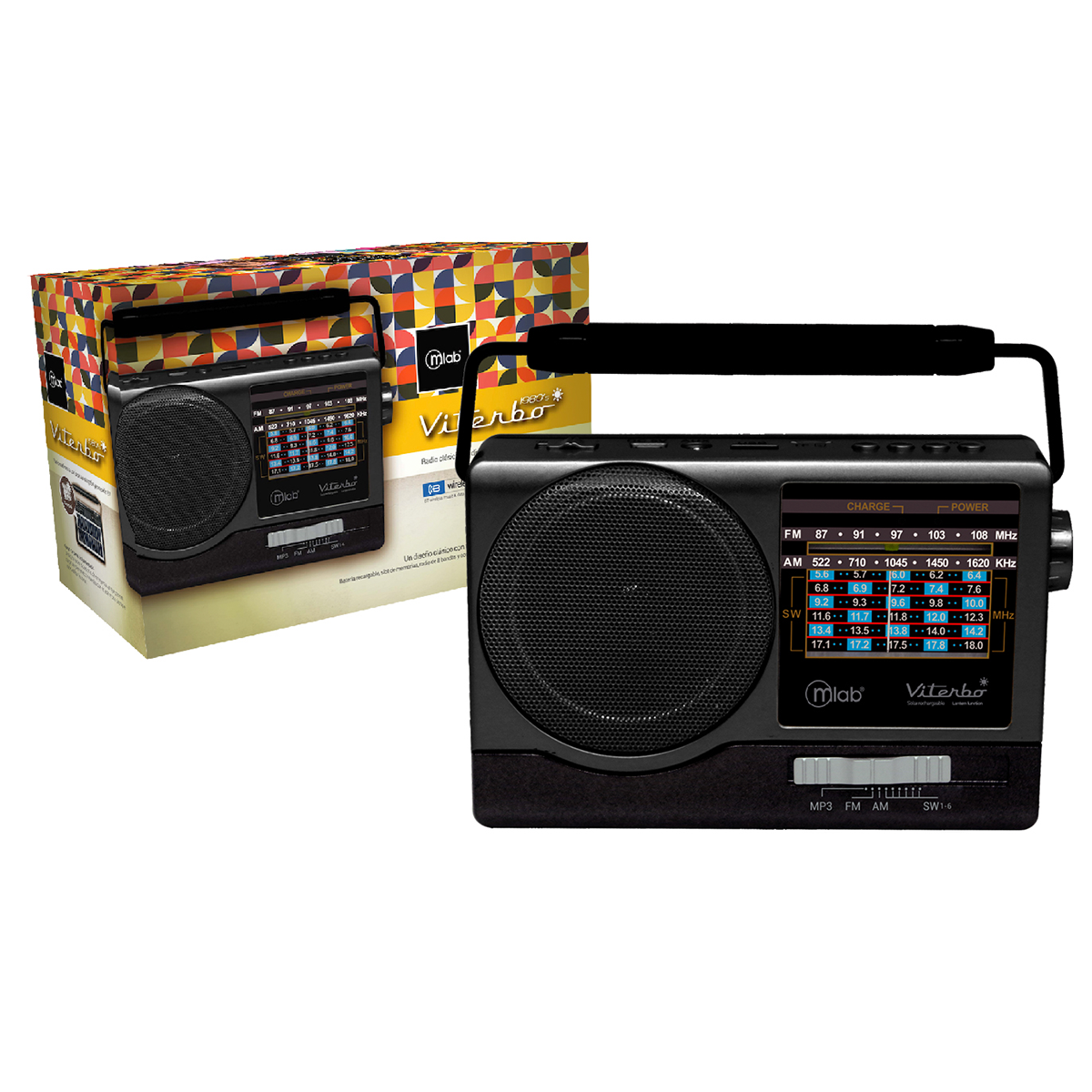 Radio Portatil Bluetooth Retro Viterbo Microlab Cafe