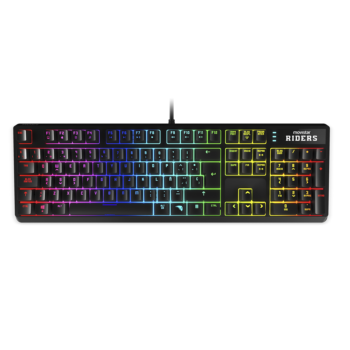 Teclado Gamer Mecanico Krom Movistar Riders Rgb Negro