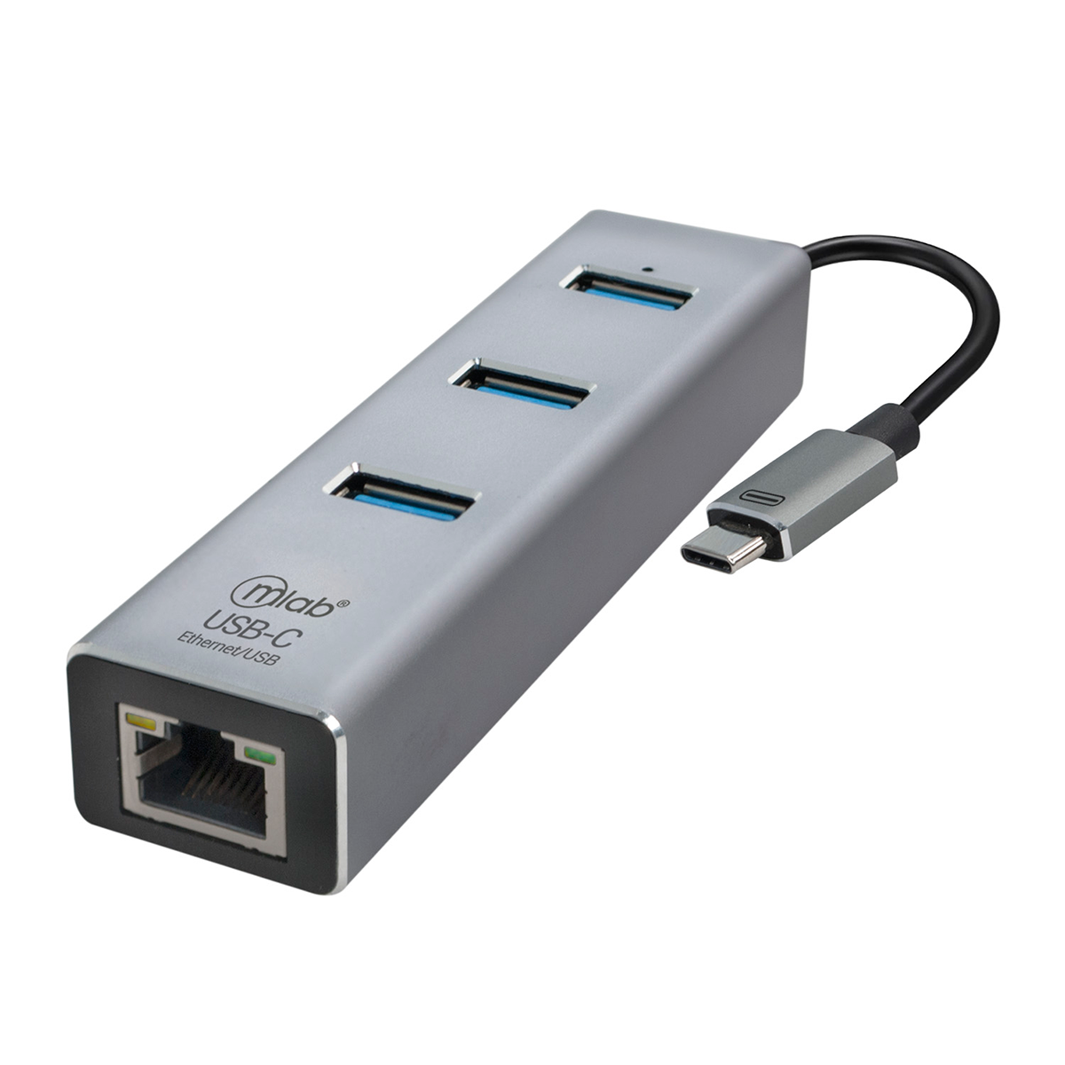Adaptador Hub Usb Tipo C 4 en 1 Usb 3.0 Rj45 Microlab