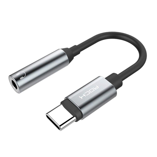 Adaptador Usb C A Hembra Auxiliar 3.5mm Rock Gris