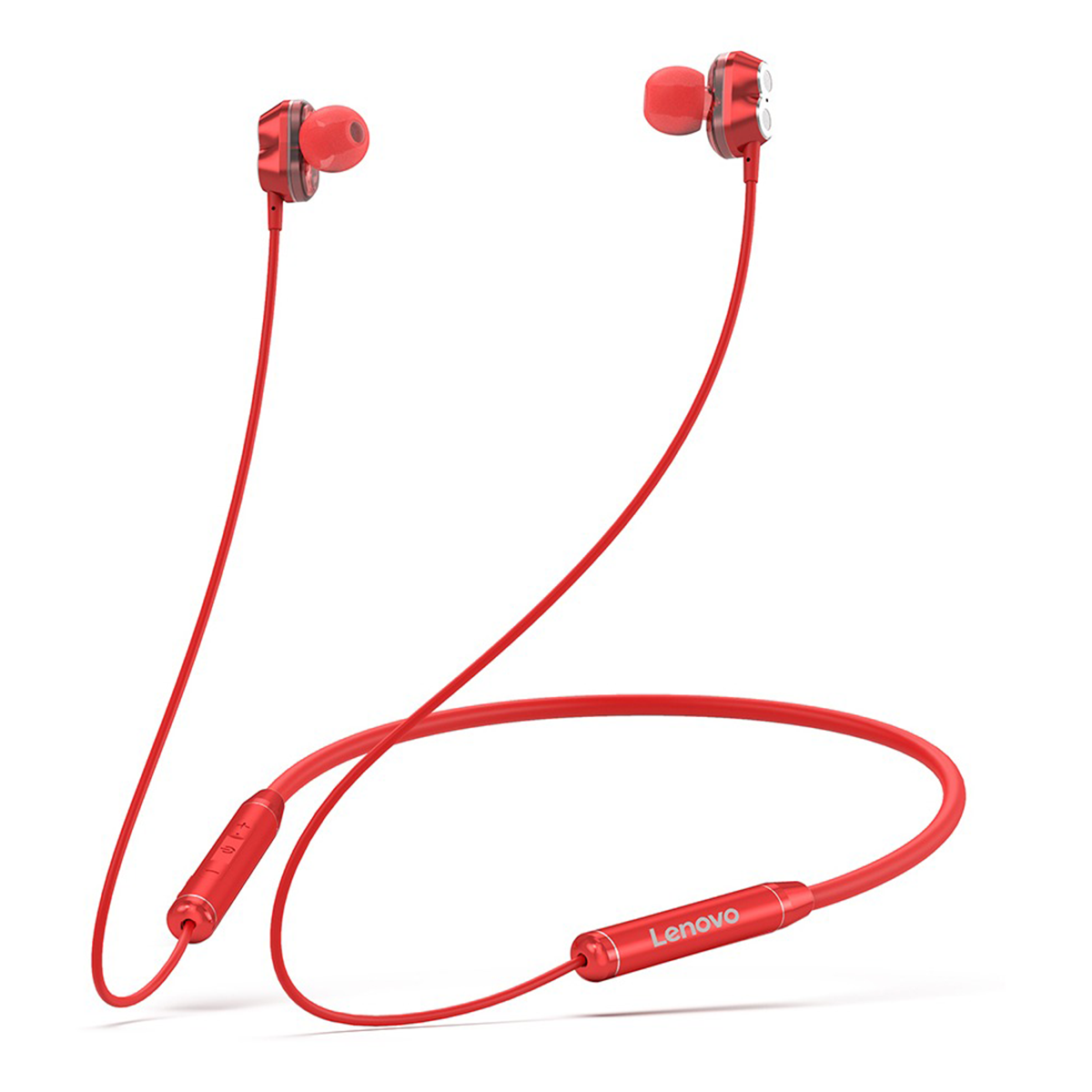 Audifonos Bluetooth Lenovo Deportivo He08 Rojo