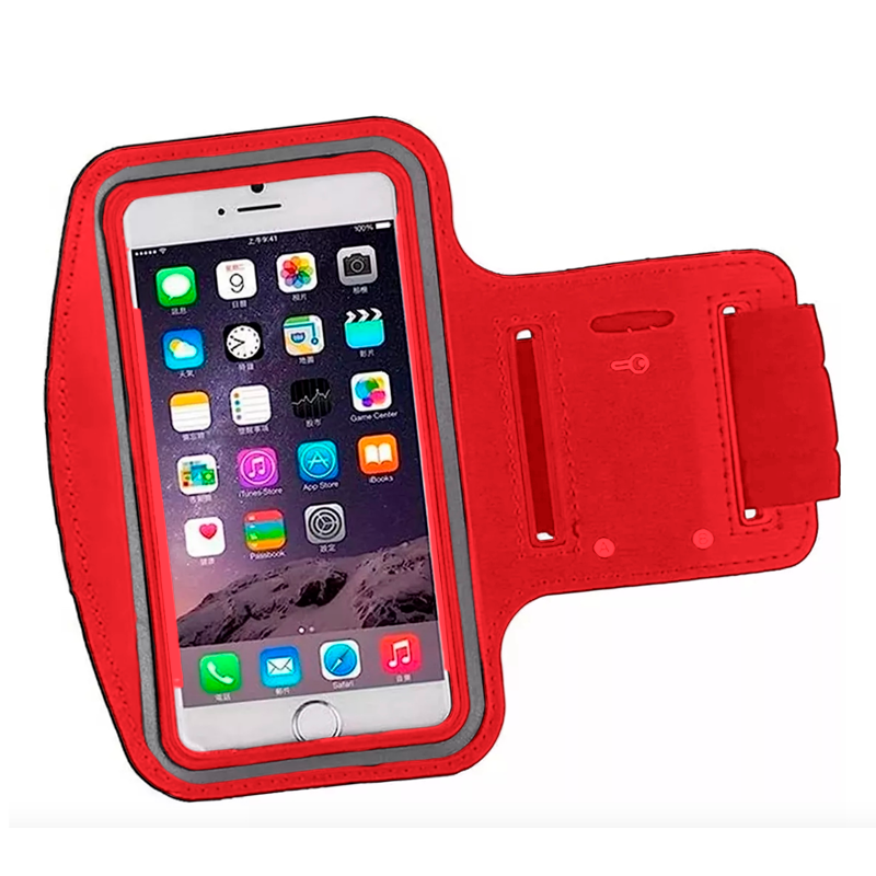 Brazalete Deportivo Funda Correr Para Celular Xxl Hasta 7 Pulgadas Rojo