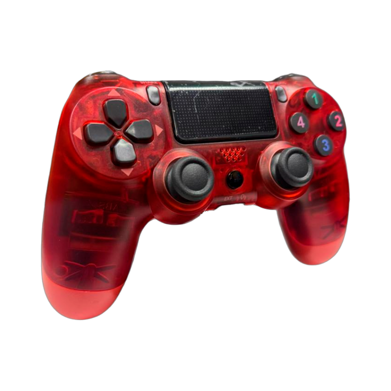 Control Joystick Inalambrico Para PS4 Rojo Transparente