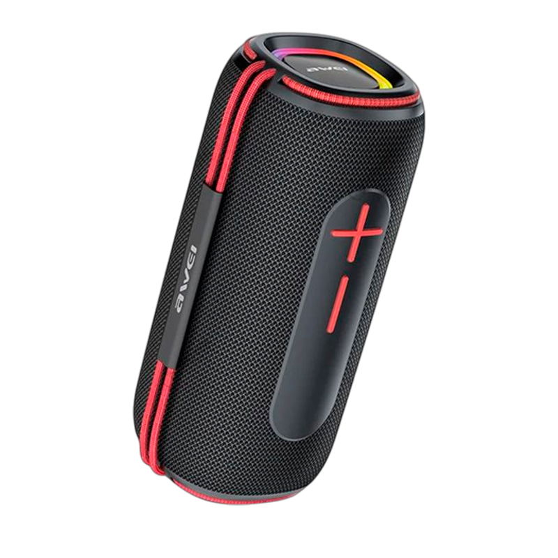 Parlante Bluetooth Awei Ka5 10w x2 Rgb Negro Rojo