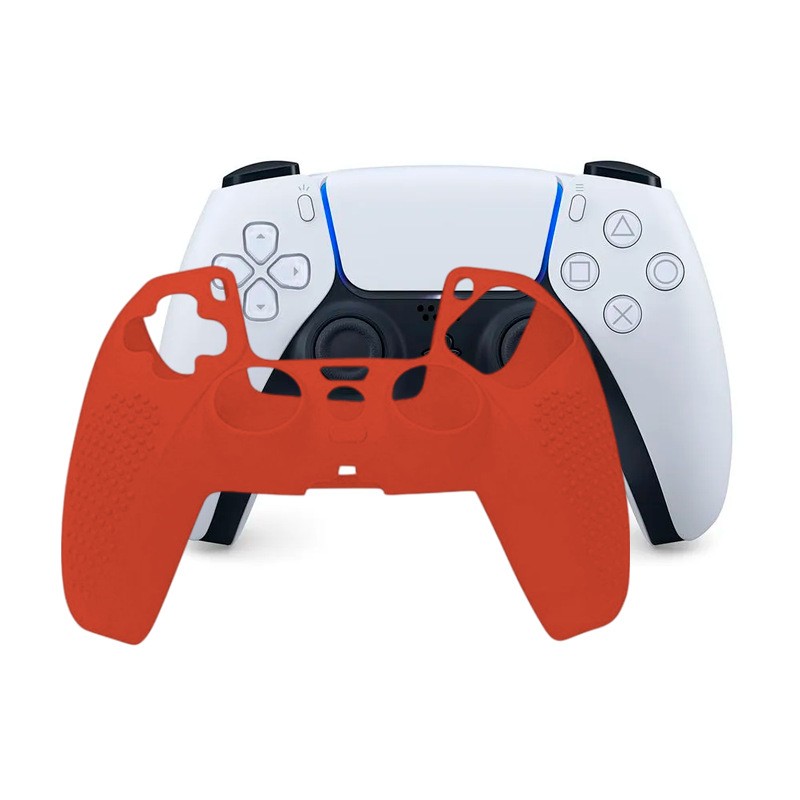 Funda Silicona Compatible Con Ps5 Anti Deslizante Rojo