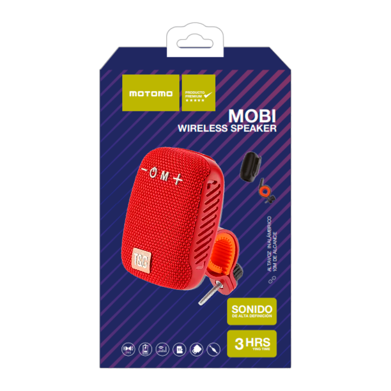 Parlante Bluetooth Para Bicicletas Motomo Mobi Rojo – imagen 3