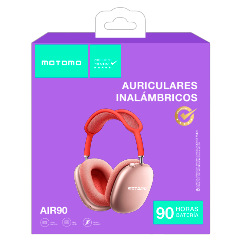 Audífonos Headset Bluetooth Motomo Air 90 Rosa – imagen 3