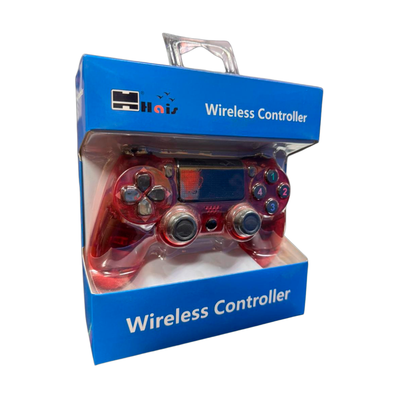 Control Joystick Inalambrico Para PS4 Rojo Transparente – imagen 2