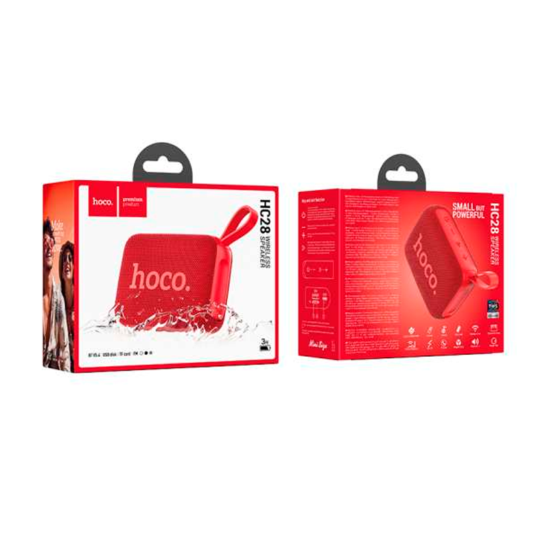 Parlantes Bluetooth Hoco Hc28 Fm Usb Aux Tf Rojo – imagen 3