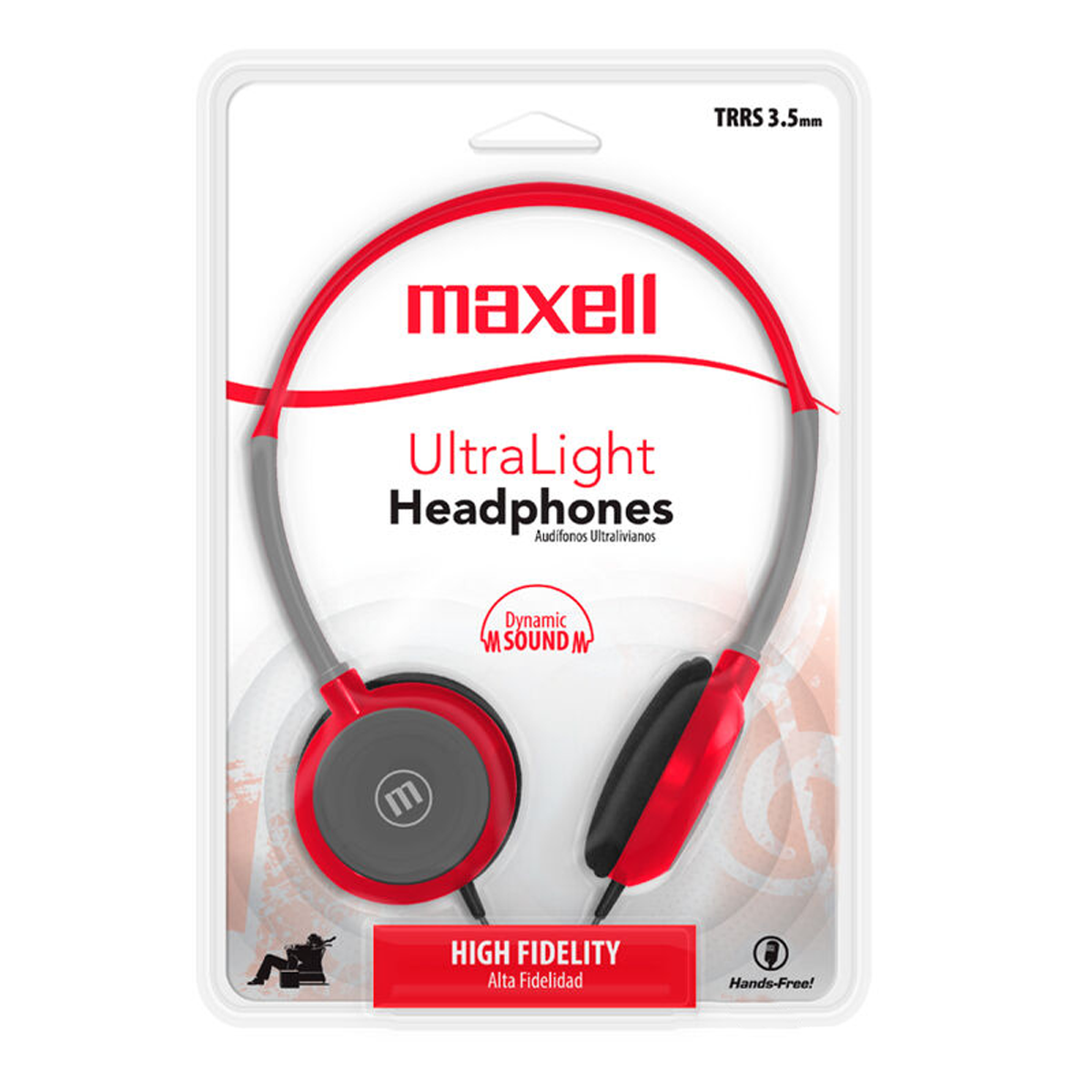 Audífonos Con Cable Maxell Hp-200 Headset Rojo – imagen 3
