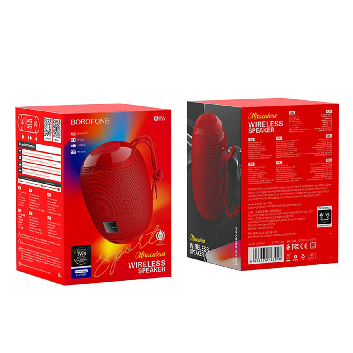Parlante Bluetooth Borofone Br6 Rojo