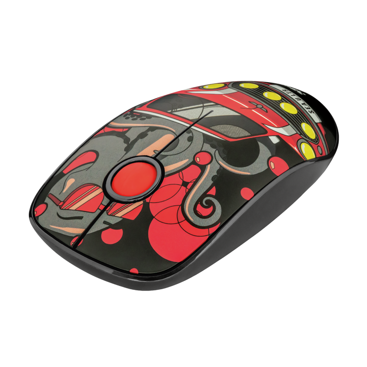 Mouse Inalámbrico Trust Sketch Silencioso Rojo