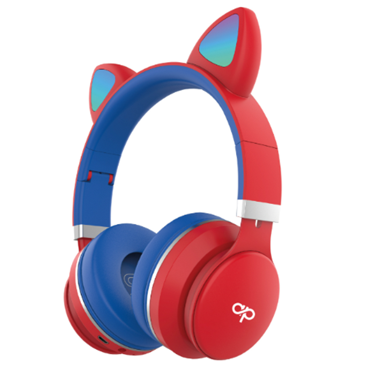 Audifonos Bluetooth Audiopro Aux Micro Sd Led Orejas Gato Rojo Azul