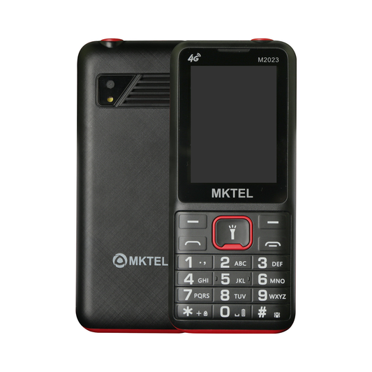 Teléfono Senior Mktel M2023 4g Adulto Mayor Negro Rojo