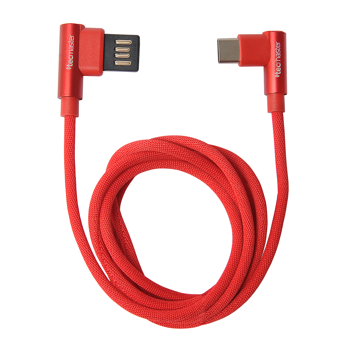 Cable Tipo C Reversible 90º Reforzado Tecmaster Rojo