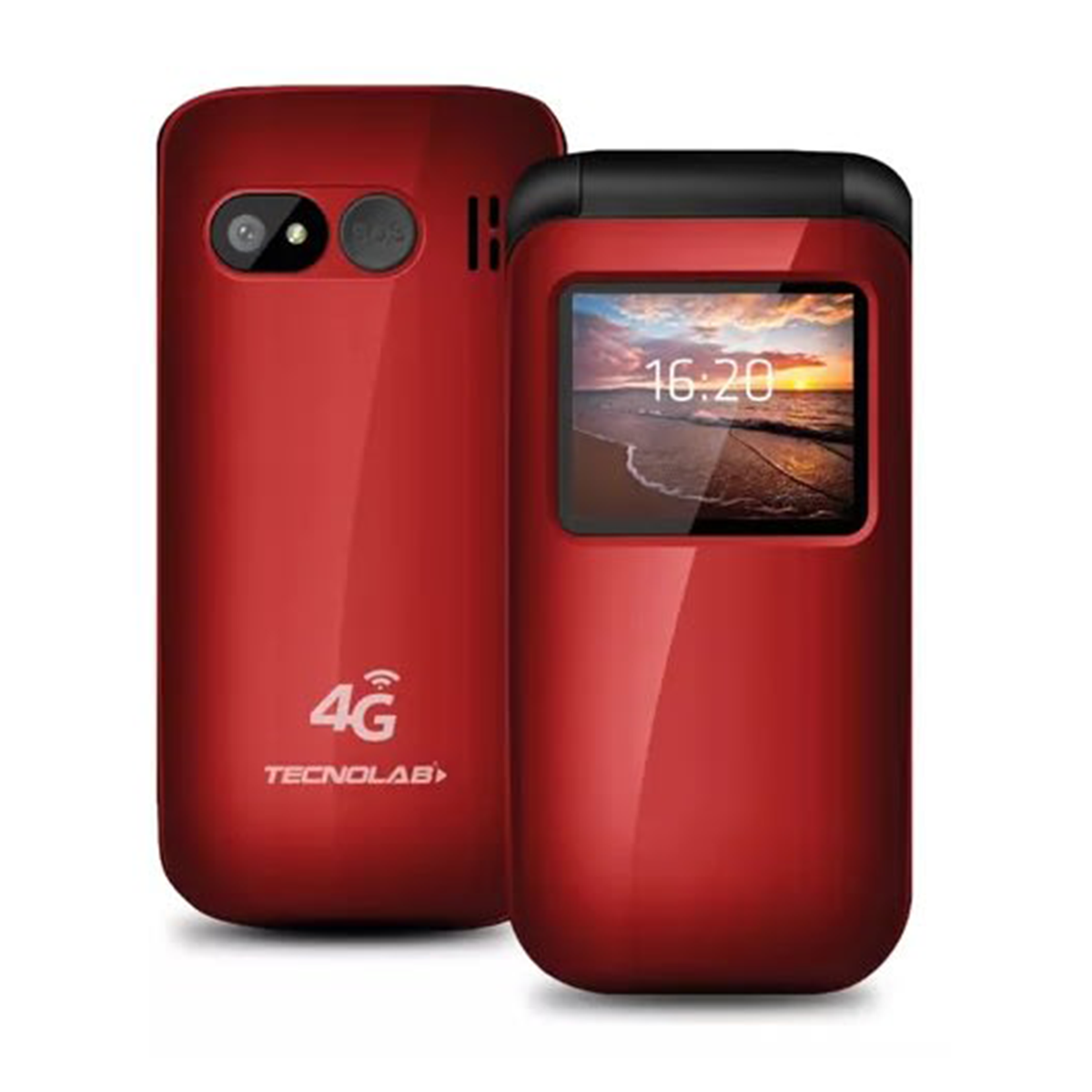 Celular Senior Tecnolab 4G TL456 Shell Shape Rojo