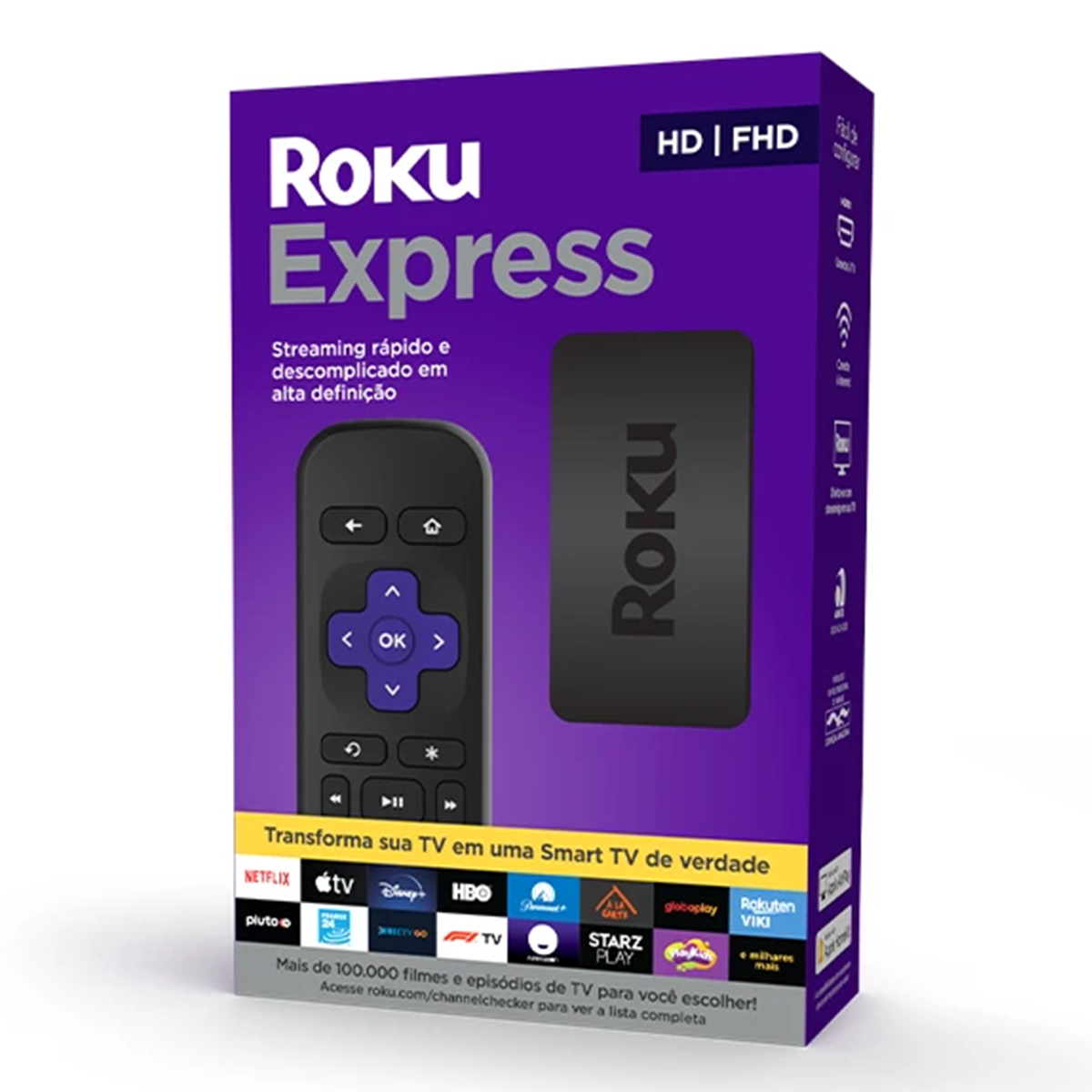 Roku Express 3930 Dispositivo Streaming 1080p Full Hd Negro
