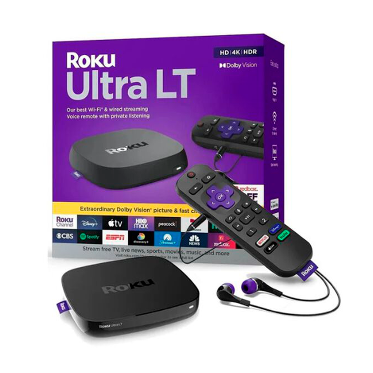 Roku Ultra Lt 4801 De Voz 4k Con 2gb Ram Color Negro